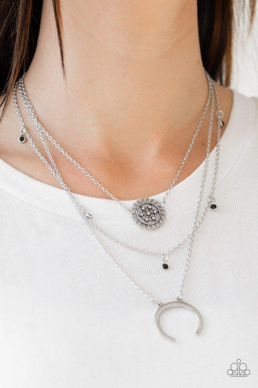 Paparazzi Necklace ~ Lunar Lotus - Black