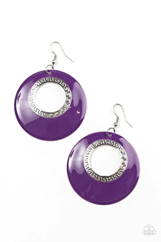 Paparazzi Earring ~ It Takes A Village - Purple