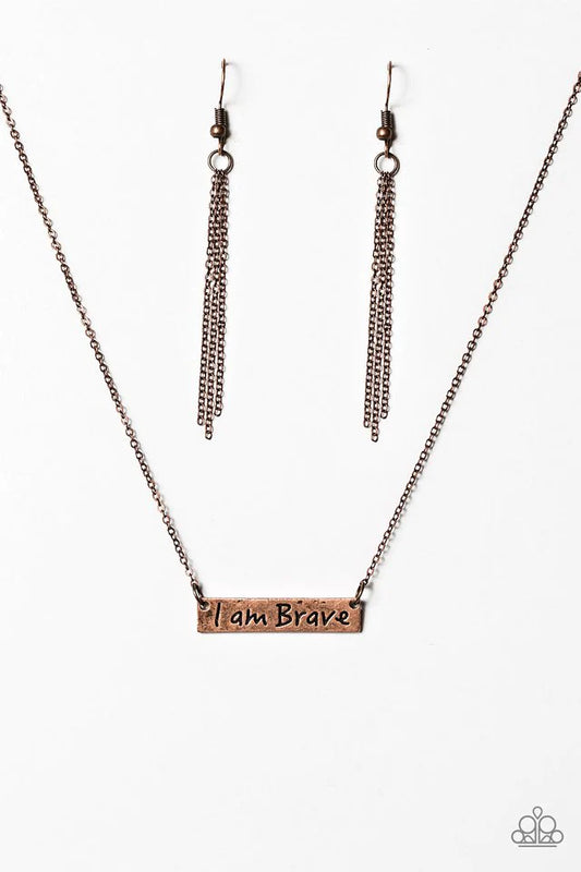 Paparazzi Necklace ~ I Am Brave - Copper