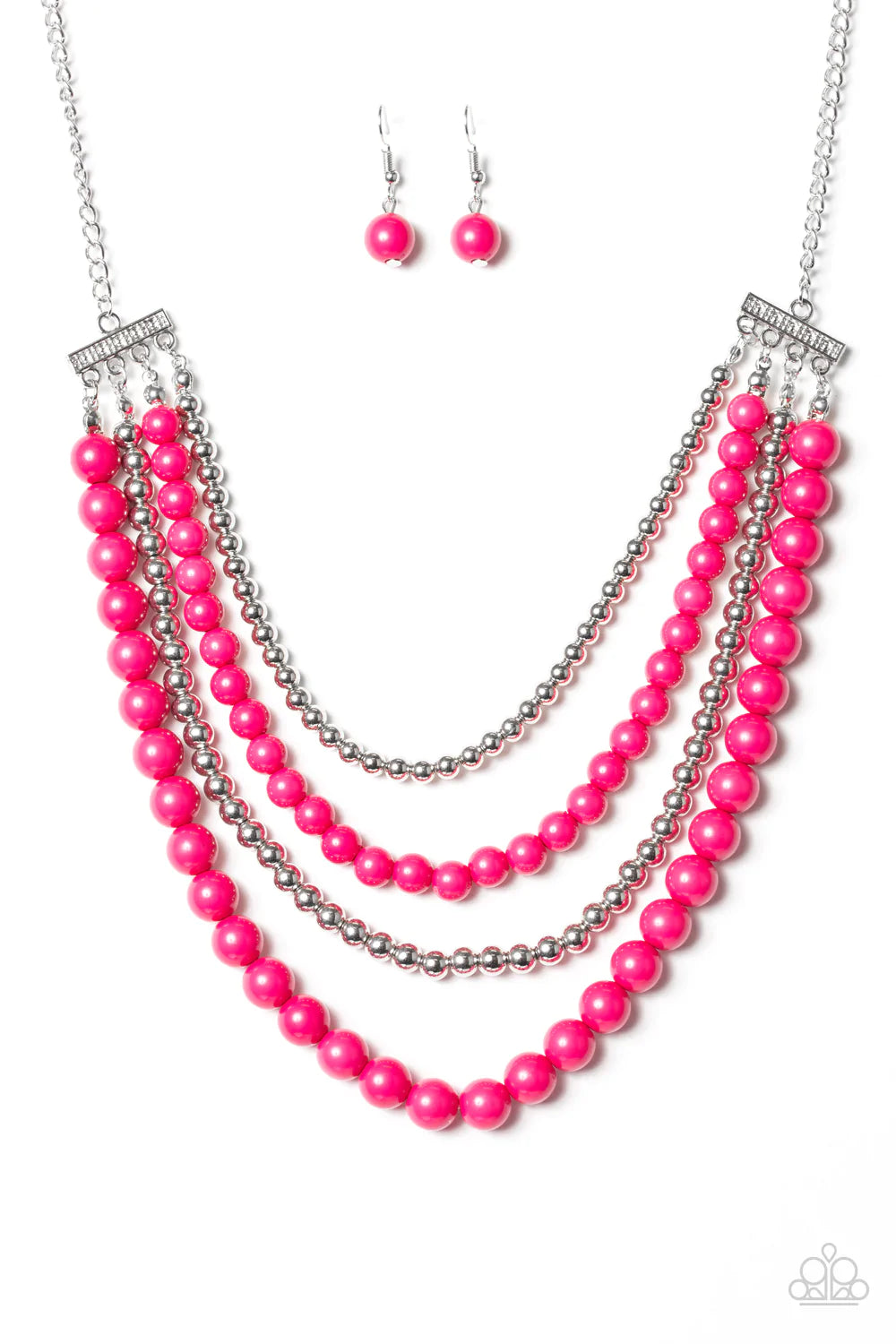 Paparazzi Necklace ~ A FOUR-ce To Be Reckoned With - Pink