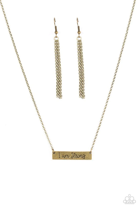 Paparazzi Necklace ~ Be Strong - Brass