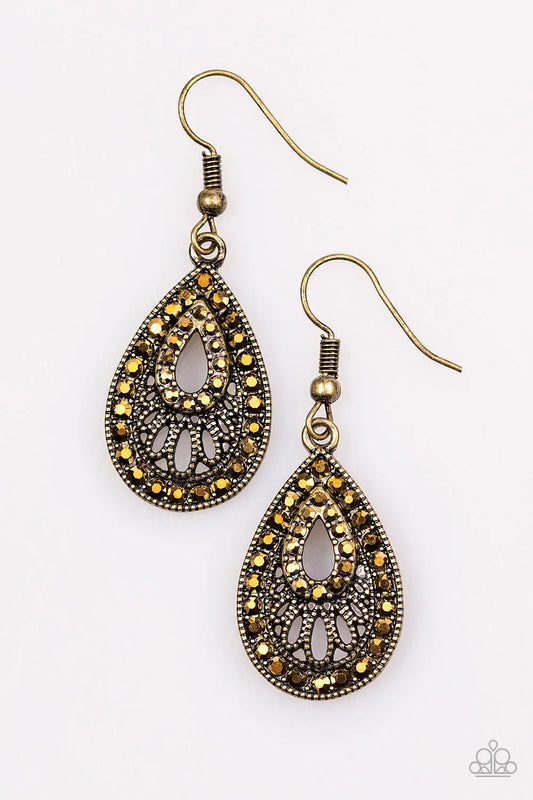 Paparazzi Earring ~ Radiant Revelry - Brass