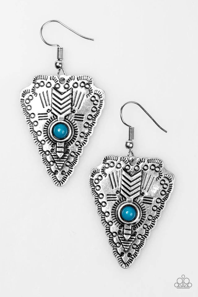 Paparazzi Earring ~ Aim True - Blue