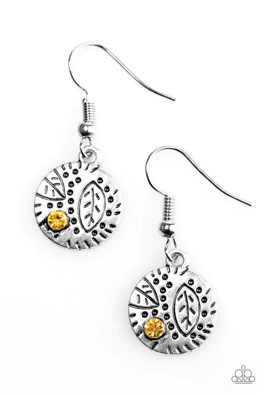 Paparazzi Earring ~ LEAF It To Chance - Yellow