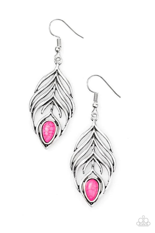 Paparazzi Earring ~ Bold Little Bird - Pink