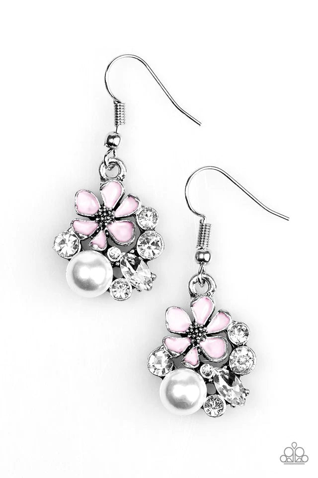 Paparazzi Earring ~ Floral Oasis - Pink