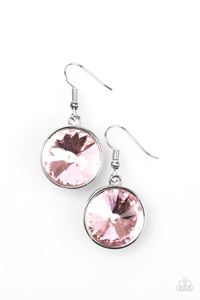 Paparazzi Earring ~ Classy and Glassy - Pink