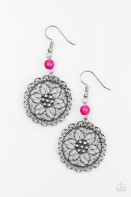 Paparazzi Earring ~ Wildflower Way - Pink