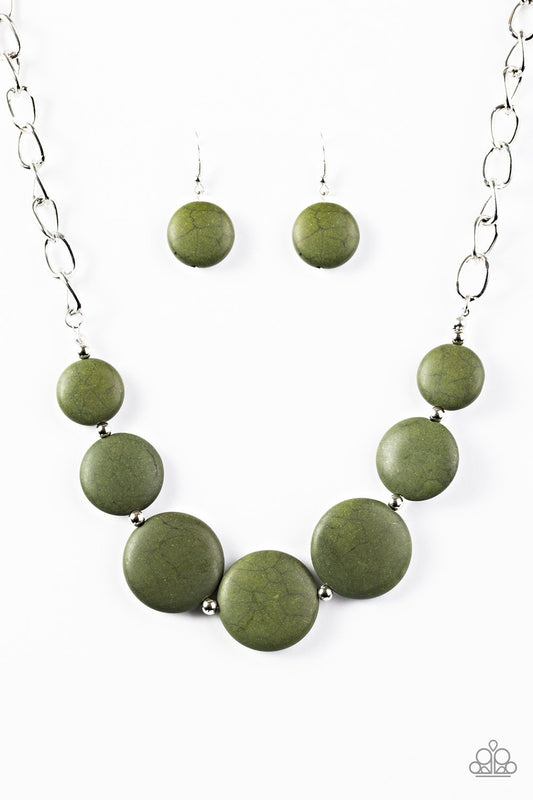 Paparazzi Necklace ~ Bedrock Betty - Green