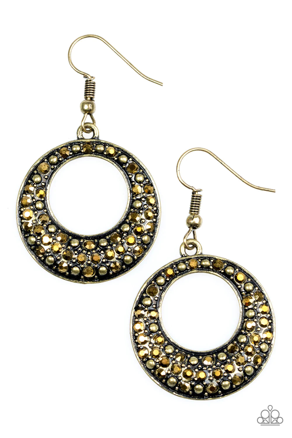 Paparazzi Earring ~ Glitter On Repeat - Brass