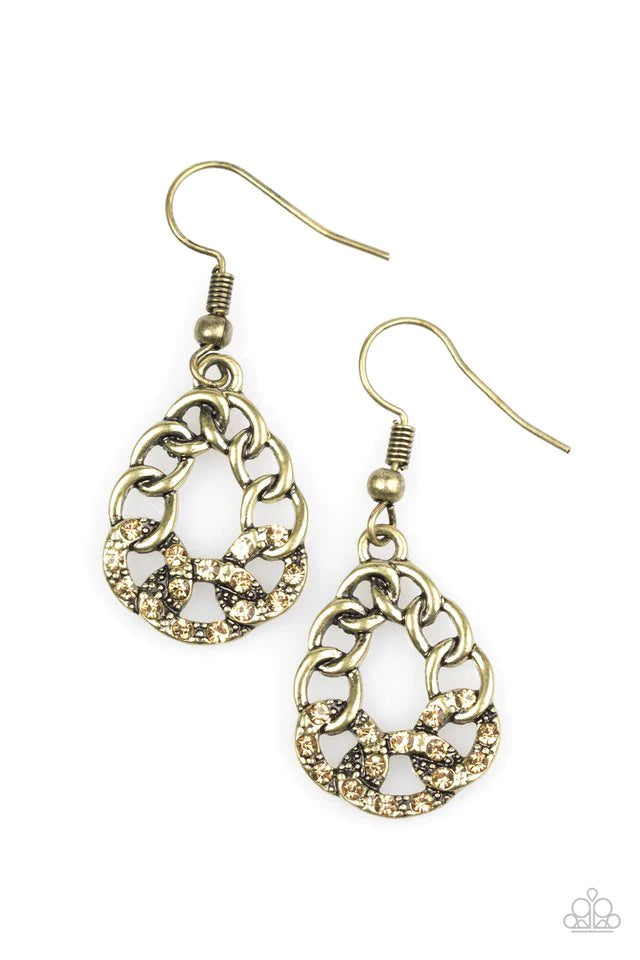 Paparazzi Earring ~ Industrial Shine - Brass