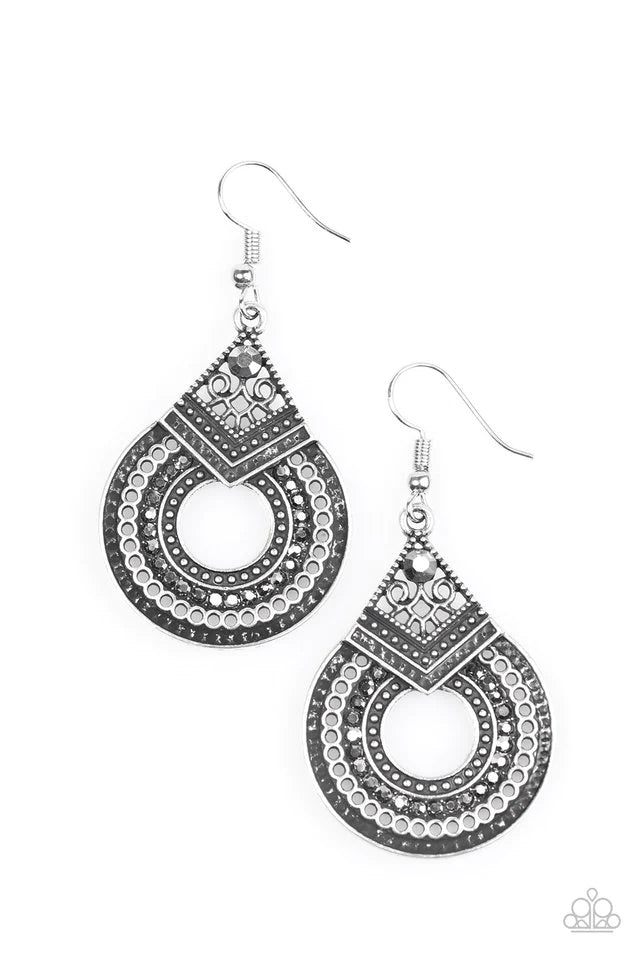 Paparazzi Earring ~ My Favorite Color Is Glitter - Silver