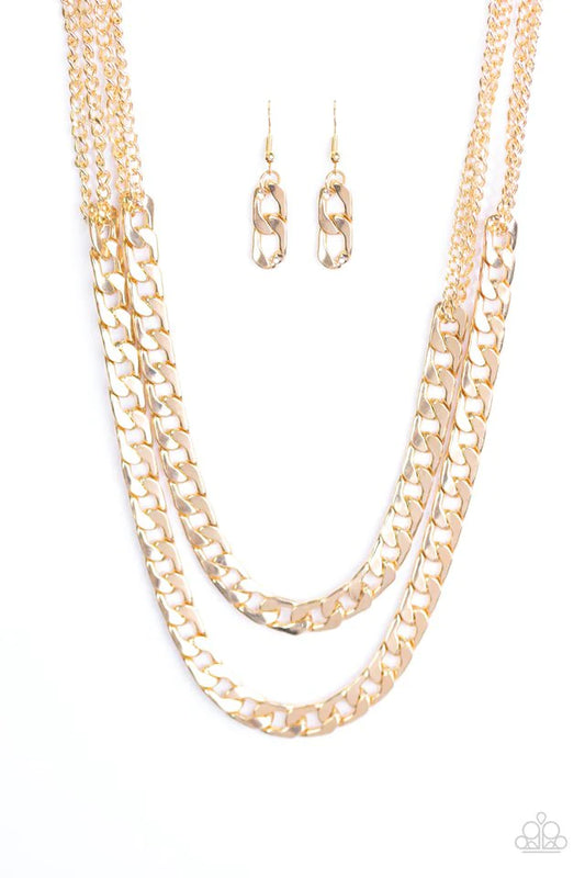 Paparazzi Necklace ~ Hit Em Up - Gold