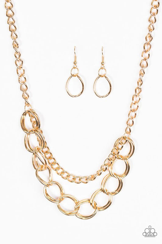 Paparazzi Necklace ~ Top Boss - Gold