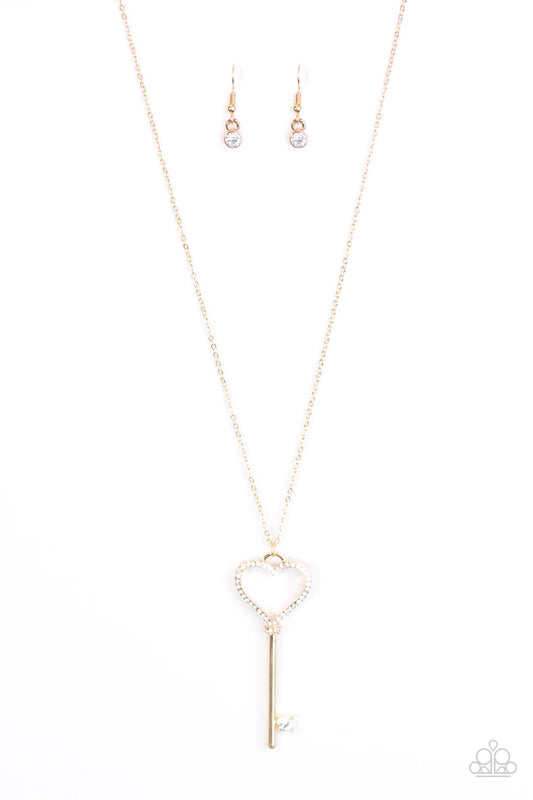 Paparazzi Necklace ~ Love Is Key - Gold