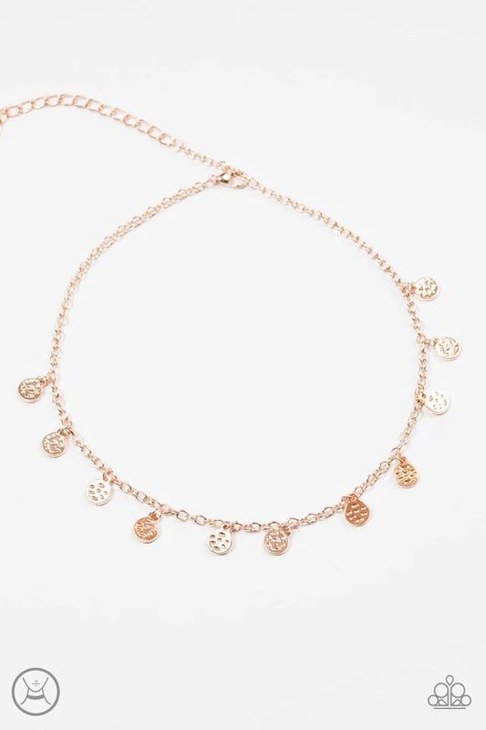 Paparazzi Necklace ~ The FRINGE Zone - Rose Gold