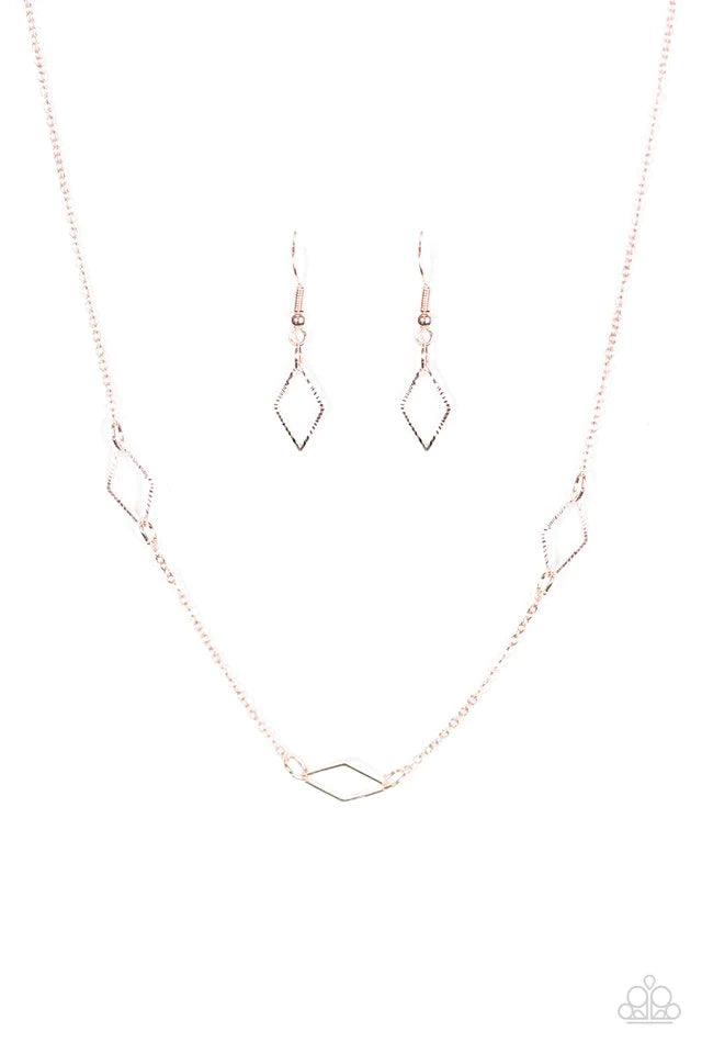 Paparazzi Necklace ~ Dangerously Dainty - Rose Gold