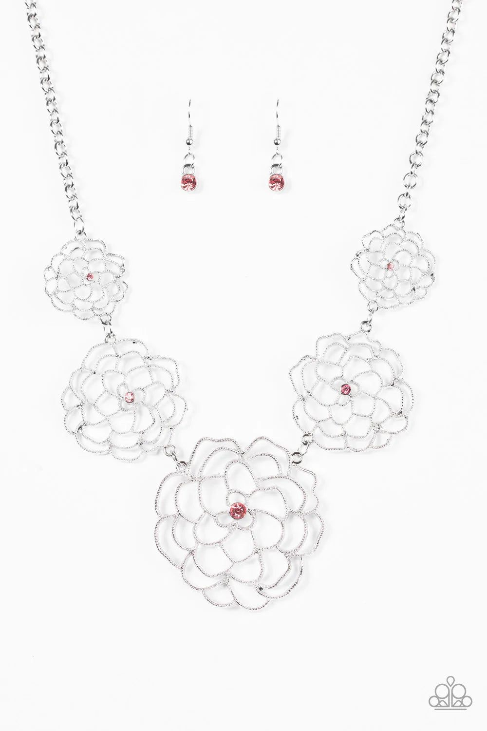 Paparazzi Necklace ~ Crowned Carnation - Pink