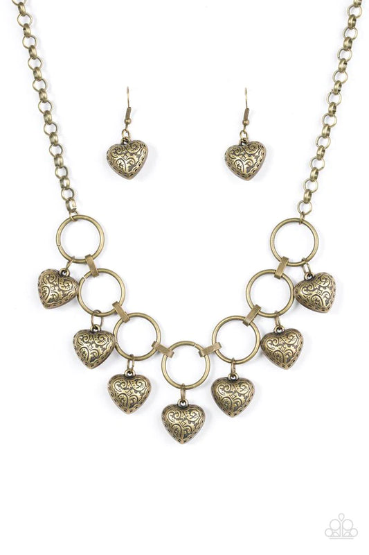 Paparazzi Necklace ~ Radiant Romance - Brass