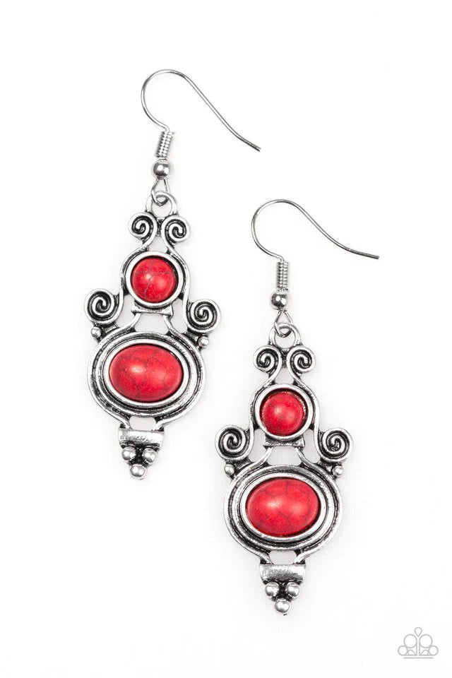 Paparazzi Earring ~ Hope For The WEST - Red