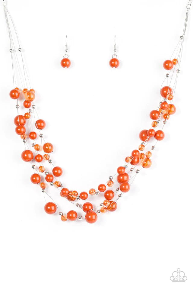 Paparazzi Necklace ~ Set The World On WIRE - Orange