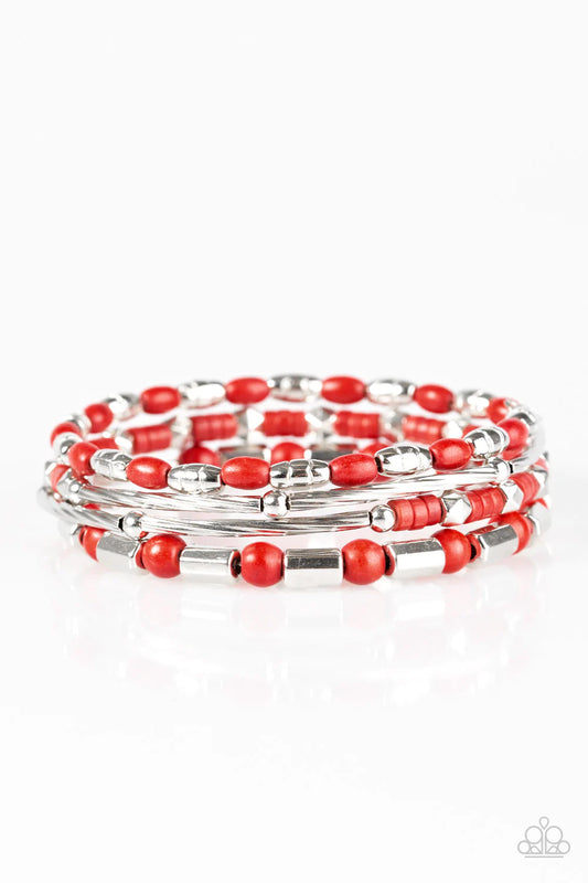 Pulsera Paparazzi ~ Just CONGO With It - Rojo