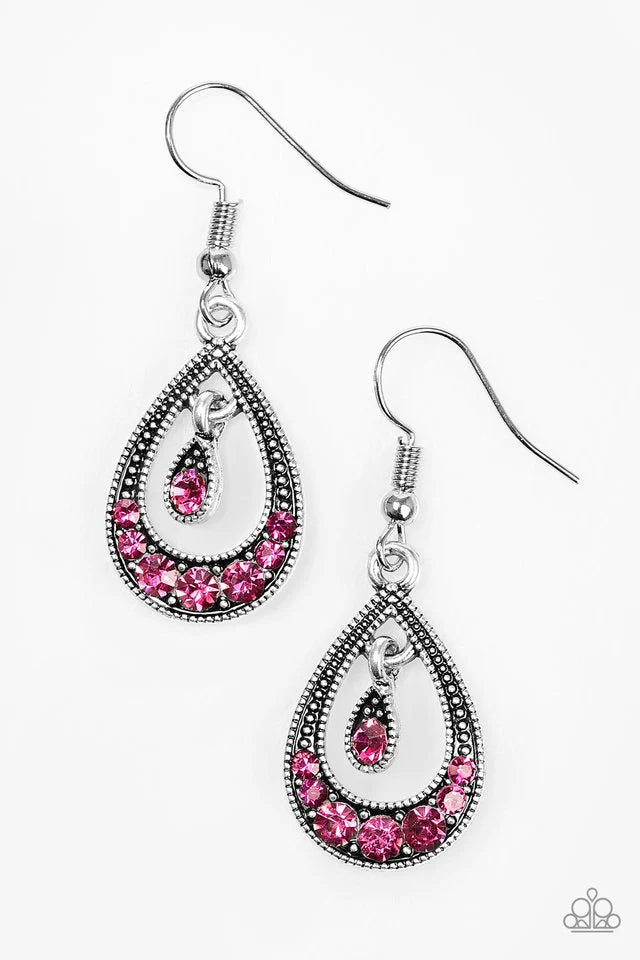 Paparazzi Earring ~ Downtown Princess - Pink