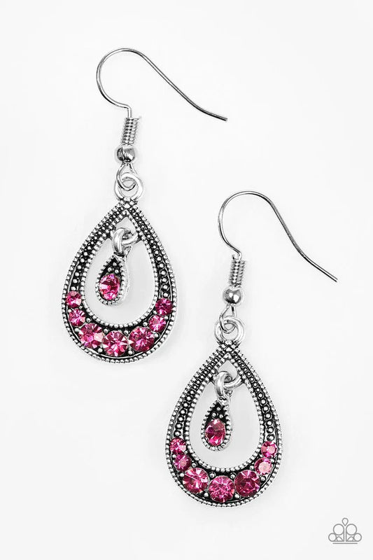 Paparazzi Earring ~ Downtown Princess - Pink