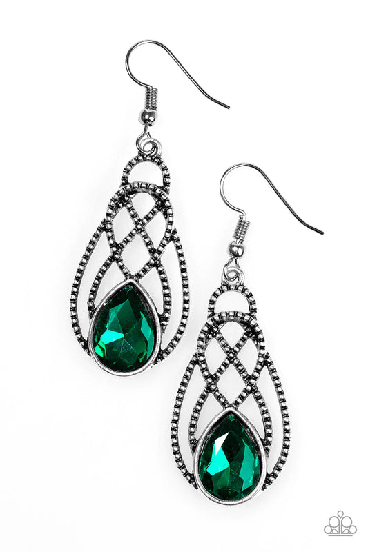 Paparazzi Earring ~ Chic Contessa - Green