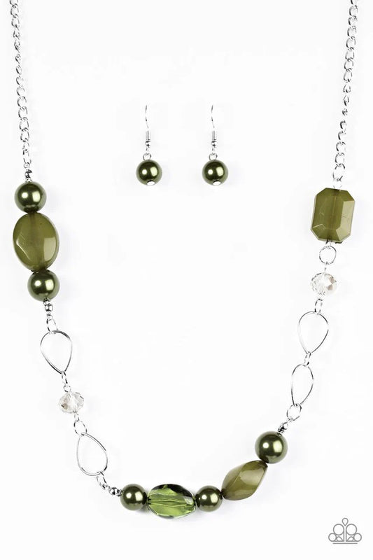 Paparazzi Necklace ~ Beam Away - Green