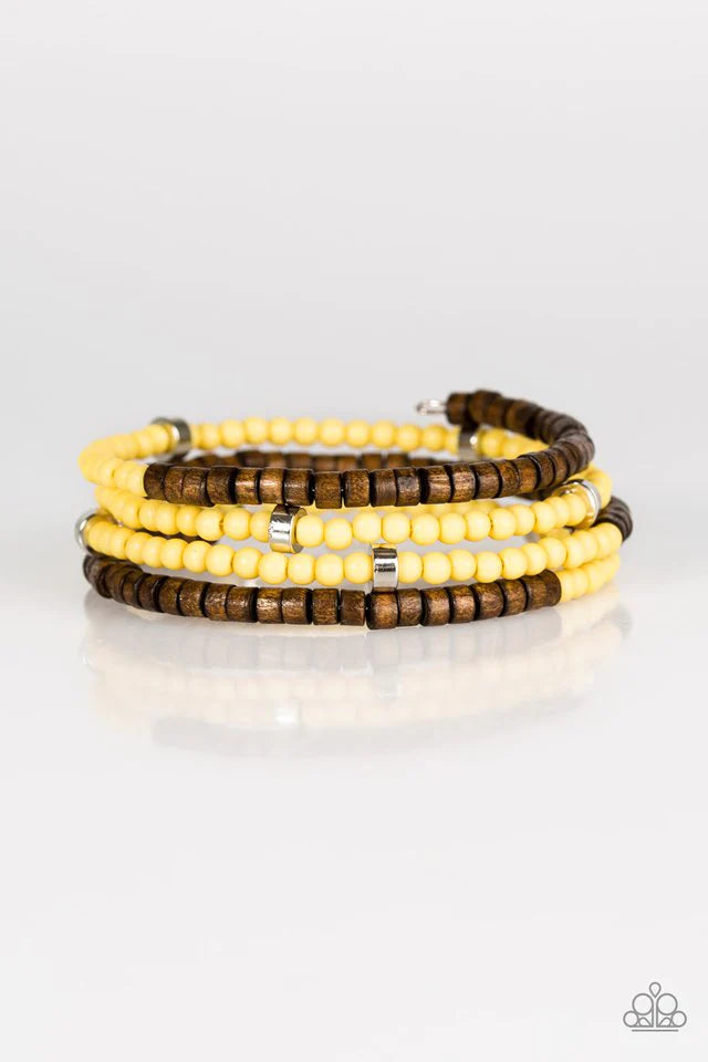 Pulsera Paparazzi ~ Who WOOD Of Thought - Amarillo