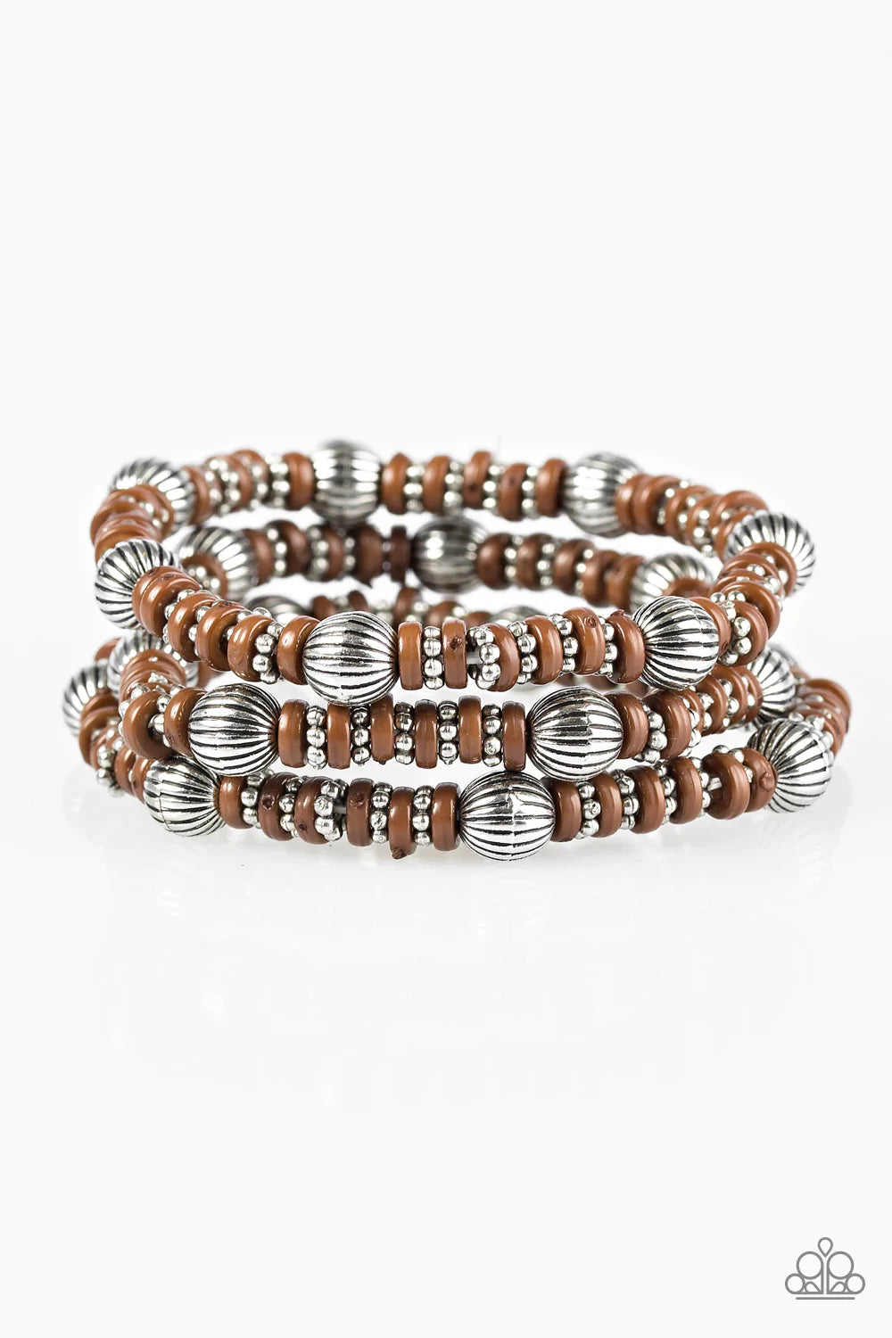 Paparazzi Bracelet ~ Barcelona Ball - Brown