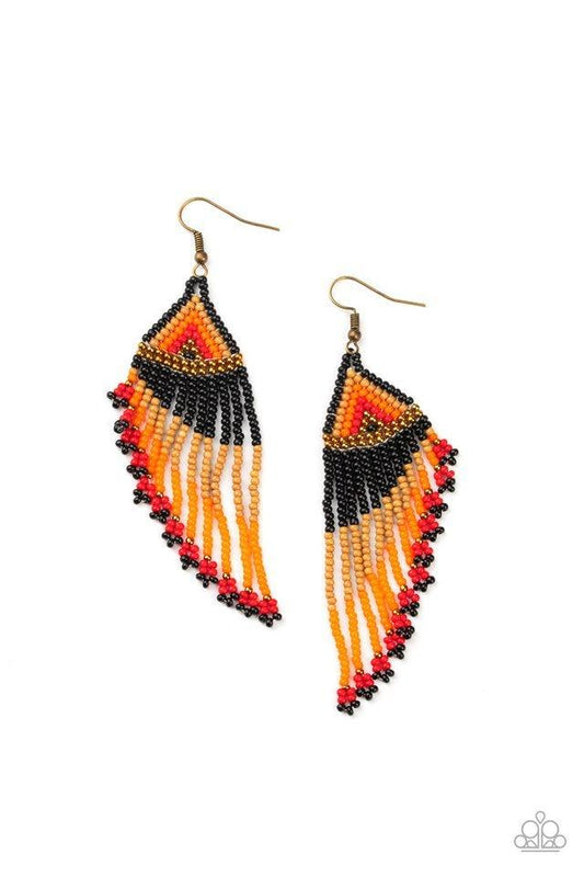 Paparazzi Earring ~ Rainbow Winds - Black