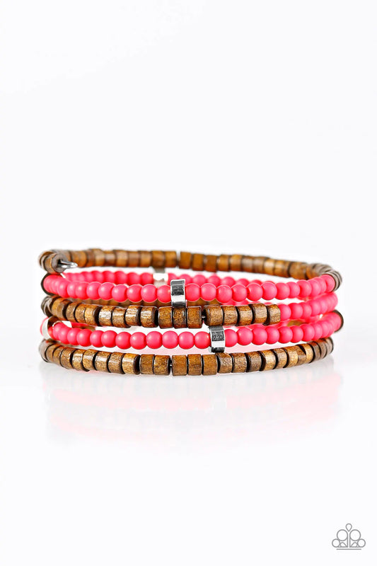 Paparazzi Bracelet ~ Who WOOD Of Thought - Pink