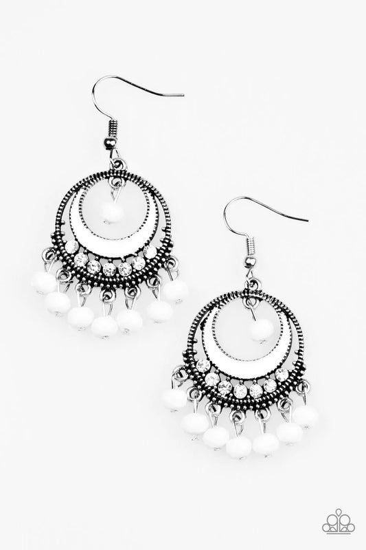 Paparazzi Earring ~ Meet Me At Midnight - White