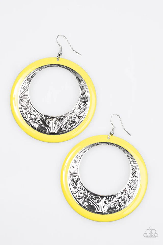 Paparazzi Earring ~ Secret Island - Yellow