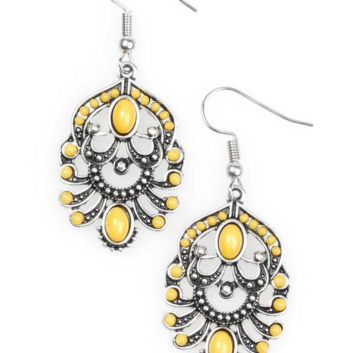 Paparazzi Earring ~ Tropical Tropicana - Yellow