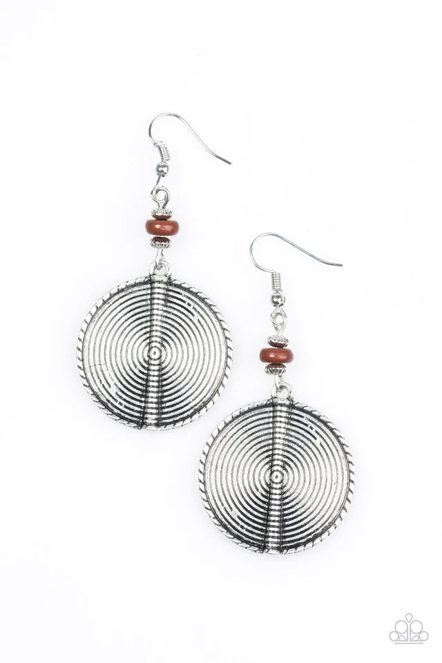 Paparazzi Earring ~ Wild World - Brown