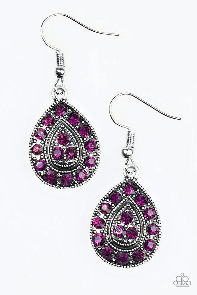 Paparazzi Earring ~ Storming Shimmer - Purple