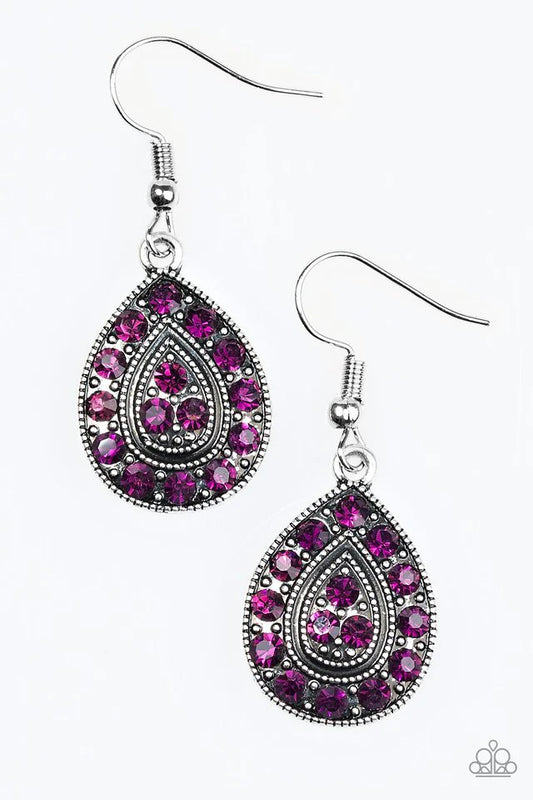 Paparazzi Earring ~ Storming Shimmer - Purple