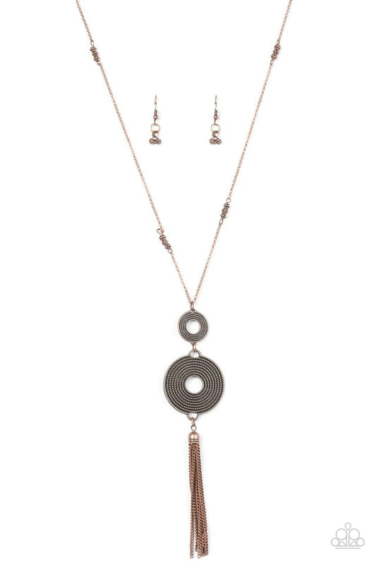 Paparazzi Necklace ~ The WHEEL To Work Wonders - Copper