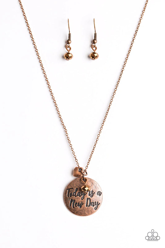 Paparazzi Necklace ~ New Day, New Beginnings - Copper
