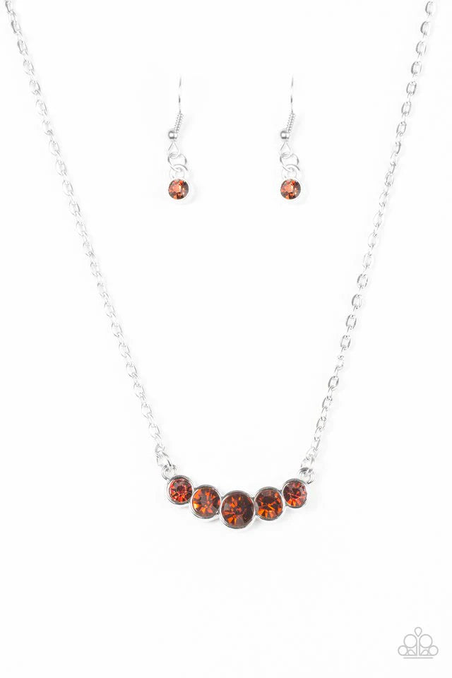 Paparazzi Necklace ~ Speaking Of Sparkle - Brown