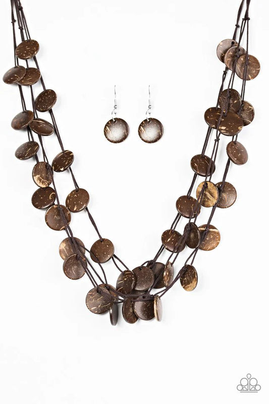 Paparazzi Necklace ~ Caribbean Catch - Brown