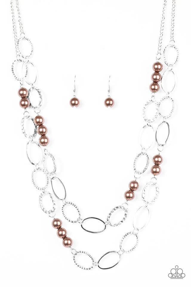 Paparazzi Necklace ~ Box Office Romance - Brown