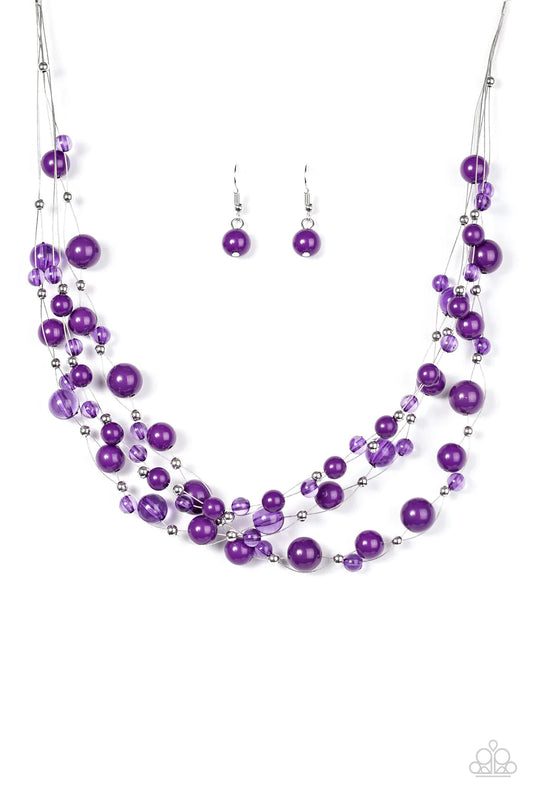 Paparazzi Necklace ~ Set The World On WIRE - Purple