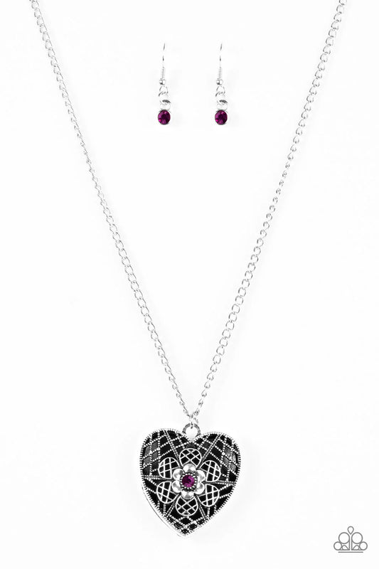 Paparazzi Necklace ~ Under LOCKET and Key - Purple