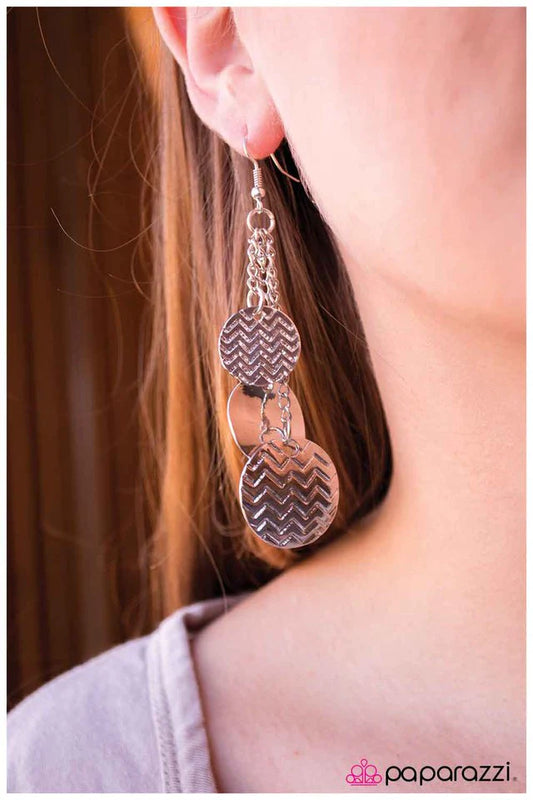 Paparazzi Earring ~ Prim and Patterned - Silver