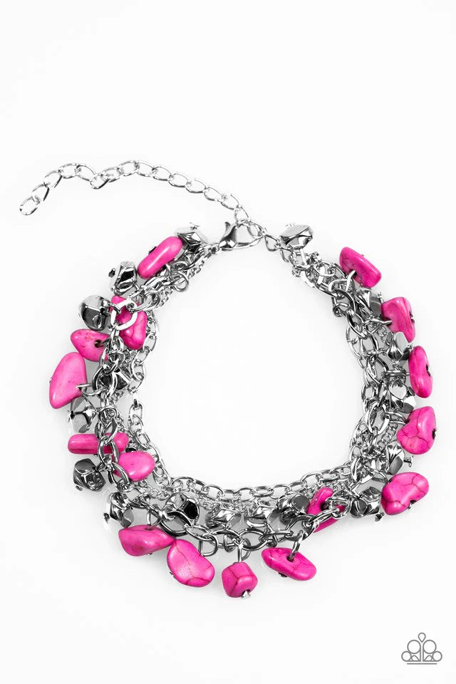 Paparazzi Bracelet ~ Colorful Cliffs - Pink