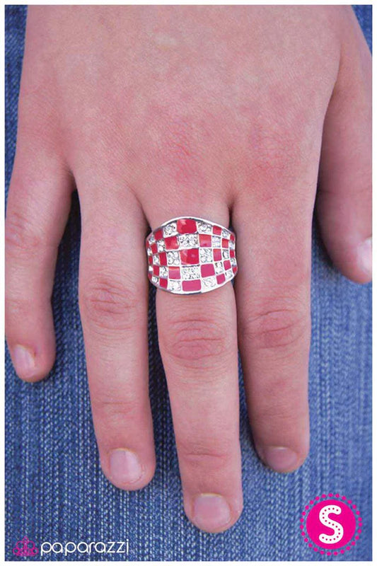 Paparazzi Ring ~ Its Hip to Be Square - Red